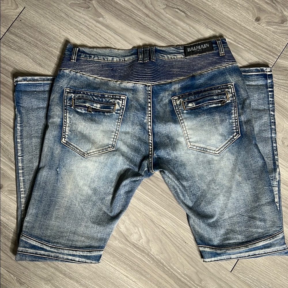 Balmain Paris Blue Slim Fit Biker Jeans (36-34) - Picture 12 of 15